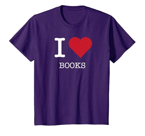 Ich Liebe Bücher, ich Liebe Bücher T-Shirt, Kinder, Violett, 128 von Generic