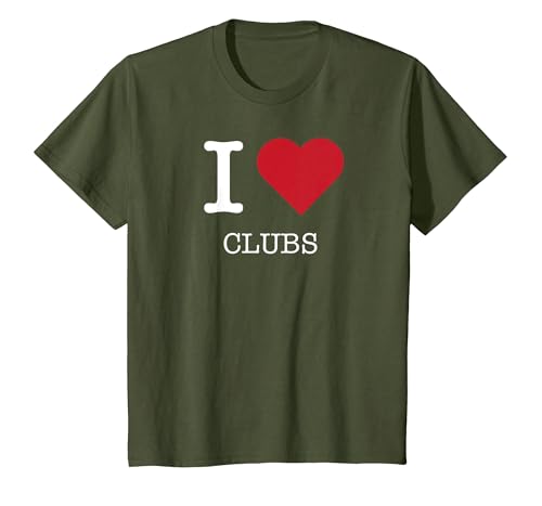 Ich Liebe Clubs, ich Liebe Clubs T-Shirt, Kinder, Olivgrün, 152 von Generic