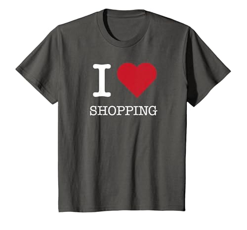 Ich Liebe Einkaufen, Ich Liebe Einkaufen T-Shirt, Kinder, Anthrazit, 104 von Generic