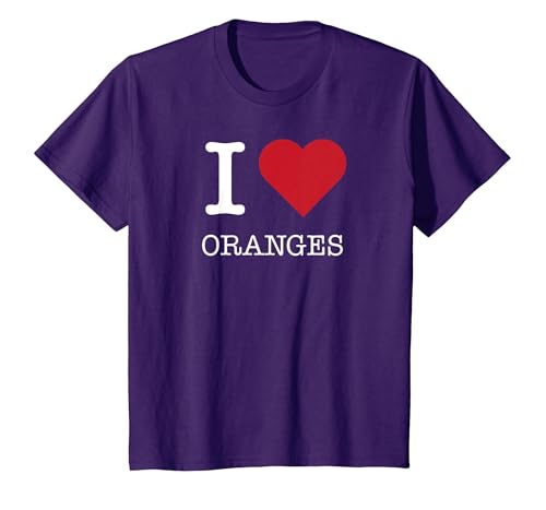 Ich Liebe Orangen, ich Liebe Orangen T-Shirt, Kinder, Violett, 128 von Generic