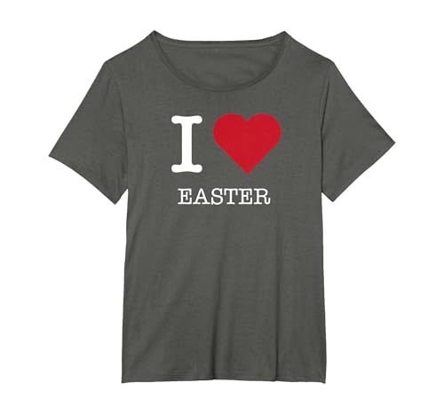 Ich Liebe Ostern, ich Liebe Ostern T-Shirt, Damen Große Größen, Anthrazit, 1X von Generic