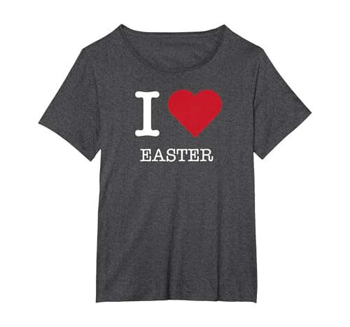 Ich Liebe Ostern, ich Liebe Ostern T-Shirt, Damen Große Größen, Anthrazit Meliert, 5X von Generic