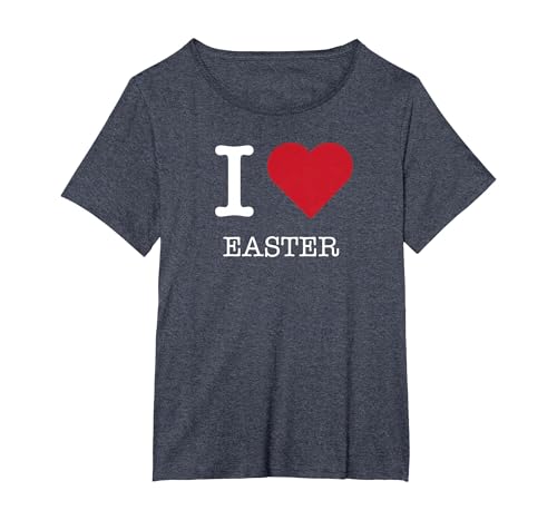 Ich Liebe Ostern, ich Liebe Ostern T-Shirt, Damen Große Größen, Blau Meliert, 6X von Generic