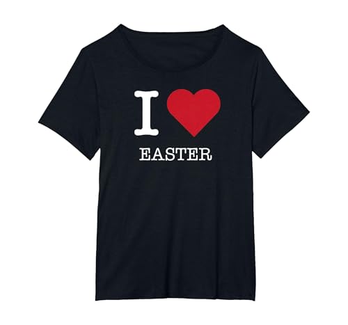 Ich Liebe Ostern, ich Liebe Ostern T-Shirt, Damen Große Größen, Schwarz, 5X von Generic
