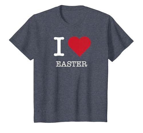 Ich Liebe Ostern, ich Liebe Ostern T-Shirt, Kinder, Blau Meliert, 140 von Generic
