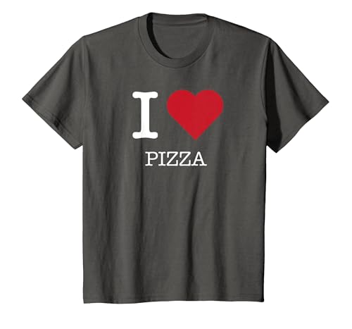 Ich Liebe Pizza, ich Liebe Pizza T-Shirt, Kinder, Anthrazit, 128 von Generic