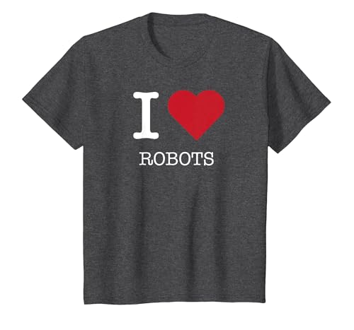 Ich Liebe Roboter, ich Liebe Roboter T-Shirt, Kinder, Anthrazit Meliert, 92 von Generic