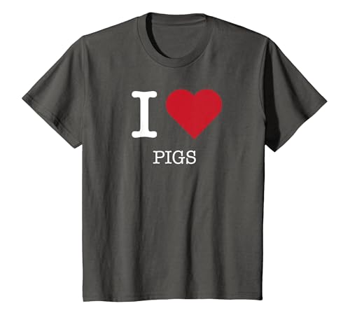 Ich Liebe Schweine, ich Liebe Schweine T-Shirt, Kinder, Anthrazit, 116 von Generic