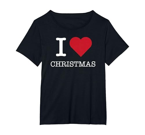 Ich Liebe Weihnachten, ich Liebe Weihnachten T-Shirt, Damen Große Größen, Schwarz, 2X von Generic