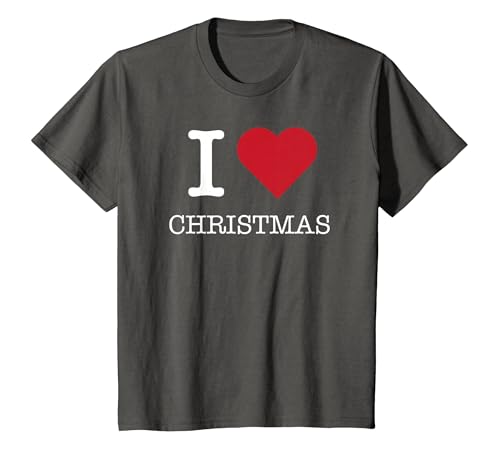 Ich Liebe Weihnachten, ich Liebe Weihnachten T-Shirt, Kinder, Anthrazit, 104 von Generic