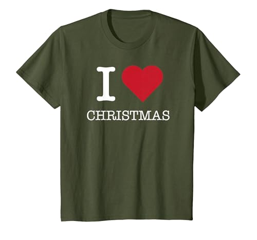 Ich Liebe Weihnachten, ich Liebe Weihnachten T-Shirt, Kinder, Olivgrün, 152 von Generic