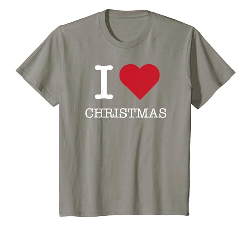 Ich Liebe Weihnachten, ich Liebe Weihnachten T-Shirt, Kinder, Schiefergrau, 104 von Generic
