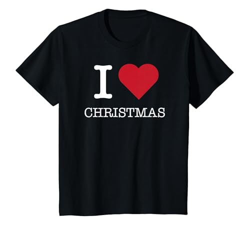 Ich Liebe Weihnachten, ich Liebe Weihnachten T-Shirt, Kinder, Schwarz, 128 von Generic
