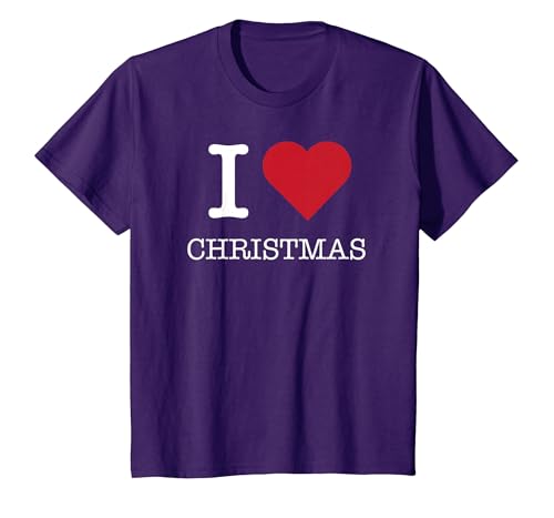 Ich Liebe Weihnachten, ich Liebe Weihnachten T-Shirt, Kinder, Violett, 92 von Generic