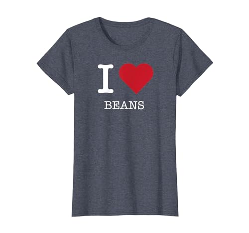 Ich liebe Bohnen, ich liebe Bohnen T-Shirt, Damen, Blau Meliert, XL von Generic
