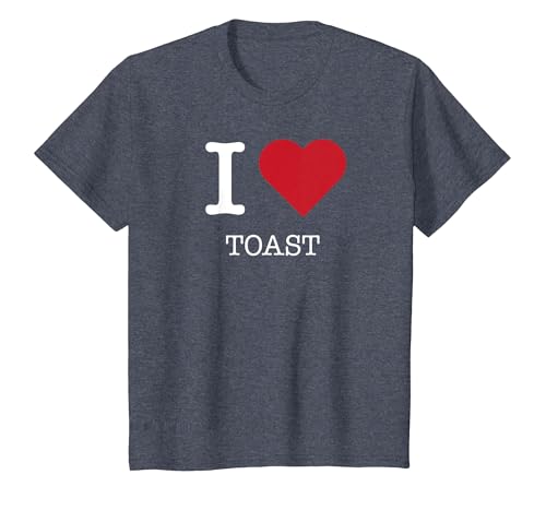 Ich liebe Toast, ich liebe Toast T-Shirt, Kinder, Blau Meliert, 98 von Generic