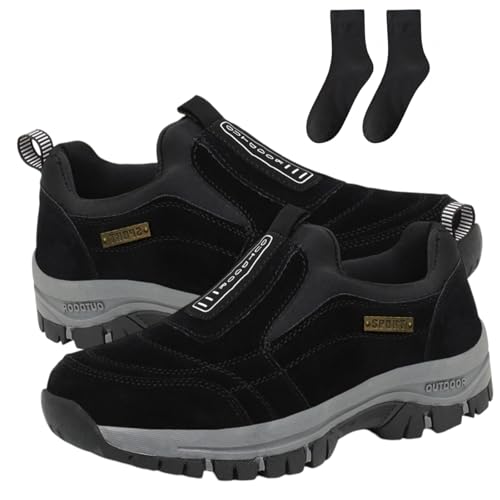 Ideacloth Schuhe for Damen oder Herren, orthopädische Slipper, Wanderschuhe mit breiter Zehenpartie, atmungsaktive, wasserdichte Komfort-Sneaker mit Rutschfester Sohle(Black,7 Wide) von Generic
