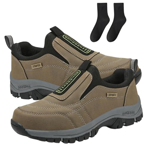 Ideacloth Schuhe for Damen oder Herren, orthopädische Slipper, Wanderschuhe mit breiter Zehenpartie, atmungsaktive, wasserdichte Komfort-Sneaker mit Rutschfester Sohle(Khaki,9.5 Wide) von Generic