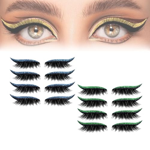 IlidsEyelashes, 2025 New Lashes with Eyeshadow, Lazy Eye Shadow Eyelash Patch, 4 Pairs Reusable Eyeshadow, Natural Waterproof, Easy to Use, For Effortless Glam (2PCS-B) von Generic