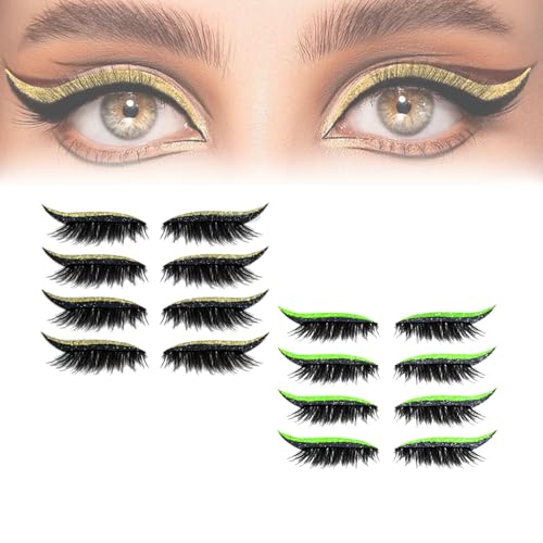 IlidsEyelashes, 2025 New Lashes with Eyeshadow, Lazy Eye Shadow Eyelash Patch, 4 Pairs Reusable Eyeshadow, Natural Waterproof, Easy to Use, For Effortless Glam (2PCS-C) von Generic