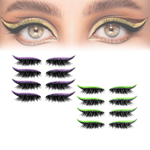 IlidsEyelashes, 2025 New Lashes with Eyeshadow, Lazy Eye Shadow Eyelash Patch, 4 Pairs Reusable Eyeshadow, Natural Waterproof, Easy to Use, For Effortless Glam (2PCS-D) von Generic