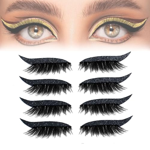 IlidsEyelashes, 2025 New Lashes with Eyeshadow, Lazy Eye Shadow Eyelash Patch, 4 Pairs Reusable Eyeshadow, Natural Waterproof, Easy to Use, For Effortless Glam (Black) von Generic
