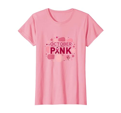 Im Oktober tragen wir Pink Brustkrebs-Bewusstseinsunterstützung T-Shirt, Damen, Rosa, XXL von Generic