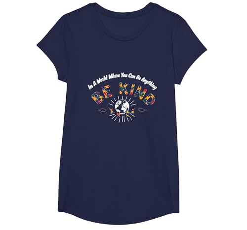 In Einer Welt, in der du Alles Sein Kannst, sei nett T-Shirt, Girls, Marineblau, XS von Generic