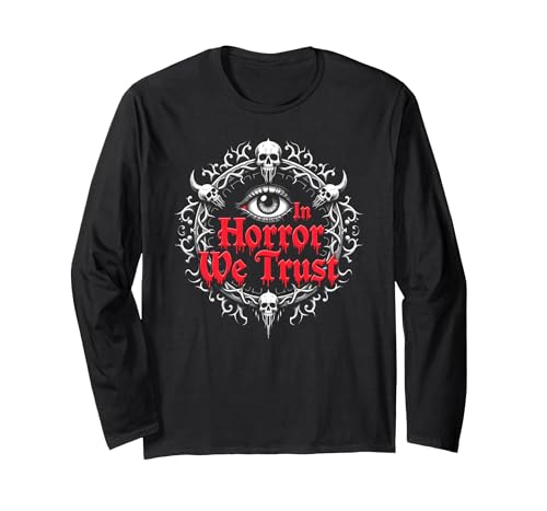 In Horror We Trust Spooky Skull Eye Gothic Men Macabre Langarmshirt, Unisex für Erwachsene, Schwarz, XL In Horror We Trust Spooky Skull Eye Gothic Men Macabre Langarmshirt, Unisex für Erwachsene, Schwarz, XL von Generic