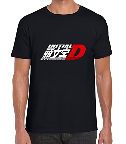 Initial D Anime Manga Logo Herren T-Shirt bedruckt Schwarz, Schwarz , M von Generic