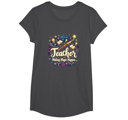 Inspirierendes Geschenk für Lehrer, die Magie Machen T-Shirt, Girls, Anthrazit Meliert, XS Inspirierendes Geschenk für Lehrer, die Magie Machen T-Shirt, Girls, Anthrazit Meliert, XS von Generic