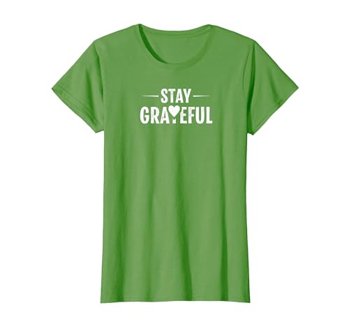 Inspirierendes Zitat "Stay Grateful" T-Shirt, Damen, Hellgrün, XS Inspirierendes Zitat "Stay Grateful" T-Shirt, Damen, Hellgrün, XS von Generic