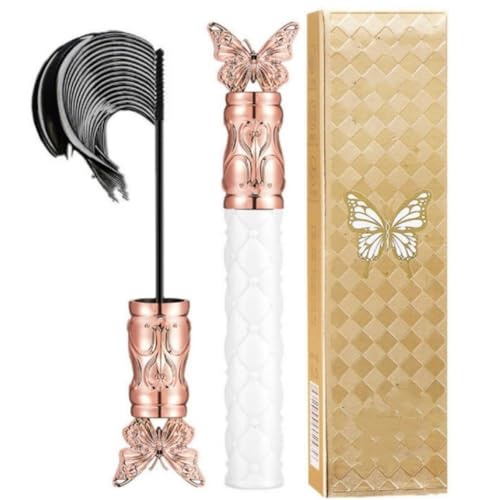 Iron Wand Mascara,Thick 3D Curling Eyelash Iron Mascara,Long-lasting Waterproof Sweat-Proof Metal Wand Mascaras,Lengthening,Non-Smudged Non-Clumping Black Washable Eyelash Makeup (1Pcs) von Generic
