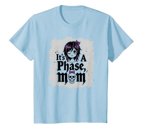 It's Not A Phase Mom Elder Emo Gothic Rebel Nostalgie T-Shirt, Kinder, Himmelblau, 98 von Generic