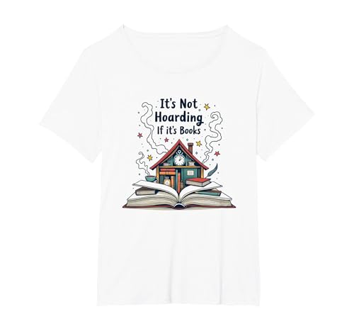 It's Not Hoarding If It's Books - Bookworm's Dream T-Shirt, Damen Große Größen, Weiß, 1X von Generic