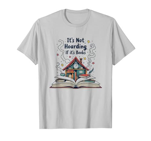 It's Not Hoarding If It's Books - Bookworm's Dream T-Shirt, Herren, Silber, L von Generic
