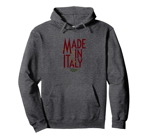 Italiener für Frauen, hergestellt in Italien, patriotischer Olivenzweig Pullover Hoodie, Unisex für Erwachsene, Anthrazit Meliert, L von Generic