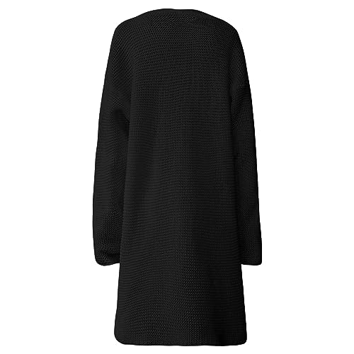 Jacke Damen Übergangsjacke Elegant - Strickjacken Für Damen Große Größen - Winterjacke Lang Ohne Kapuze Sweatshirt Jacke Winter Sweatjacke Sportjacke Baumwolle Trainingsjacke Schwarz Trachtenjacke von Generic