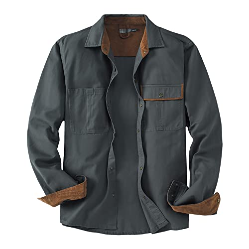 Jacke Herren Leicht Übergangsjacke Outdoor Feldjacke für Camping Fisching Radfahren (Grau, XXL) von Generic