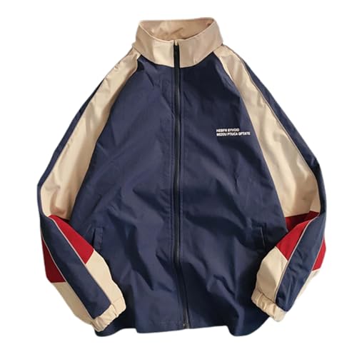 Jacke Jacken Jacke Trendy Kontrast Farbe Patchwork Vintage Paar Lose Dünn Sport Wind Breaker Jacke Damen Jacke Jacken Jacke Trendy Kontrast Farbe Patchwork Vintage Paar Lose Dünn Sport Wind Breaker Jacke Damen von Generic