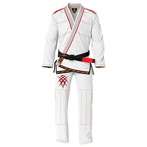 Jaguar Pro Gear – Classic Series Brazilian Jiu Jitsu BJJ Kimono Gi Uniform – Kinder Erwachsene Unisex IBJJF-konform, Weiss/opulenter Garten, A-4 von Generic