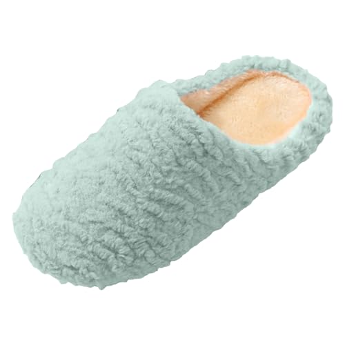 Japanische Hausschuhe Damen Weiche Sohlen Winter Frühling Bequeme Baumwolle rutschfest Stumm Leise Holzboden Hausschuhe Paar (Green, 41) von Generic