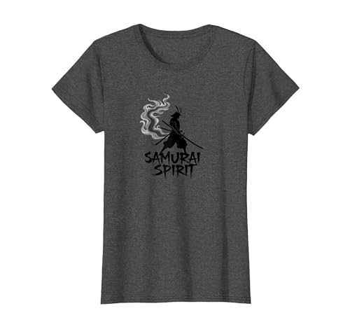 Japanische Samurai Spirit Warrior Kunst für Männer T-Shirt, Damen, Anthrazit Meliert, XS von Generic
