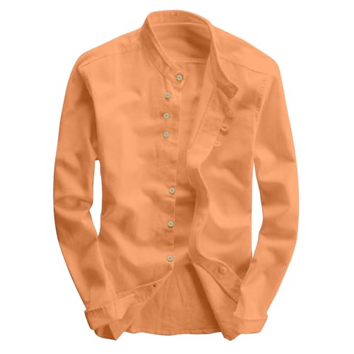 Japanisches Katana-Hemd Für Männer Leichtes Herrenhemdherrenhemd Aus Leinen, Langärmliges Hemd Henley Shirt Fit Freizeithemd Shirts Langarm Leichtes Sommerhemd von Generic