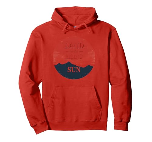 Japanisches Land der aufgehenden Sonne für Männer, Vintage-Stil, Geschenk Pullover Hoodie, Unisex für Erwachsene, Rot, M von Generic