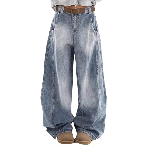 Jeans Damen Baggy Y2K Boyfriend Jeanshose Low Waist Hip Hop - Denimhose Weites Bein Jeanshosen Jeansoptik Palazzo Hose Loose Fit Freizrithose Stretch-Jeans Teenage Mädchen Ästhetische Streetwear von Generic