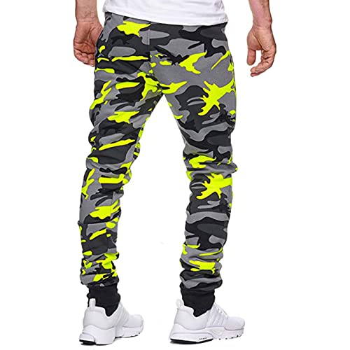 Jeans Herren Baggy Lang Sporthose Zip Off Trainingshose Stoffhose Hosen Arbeitshose Security Jagdhose Leggings Jogger Weisse Fitness Hose J-Gelb M 513 von Generic