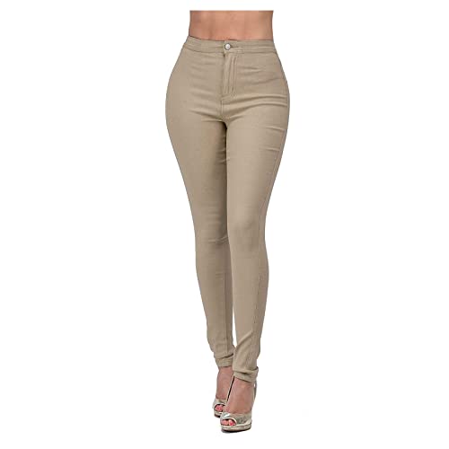 Jeans Leggings Stretch Damen| High Waist Jeans Damen| Jeanshose Lang Straight Leg Hose Locker Jeans Freizeithose Jeans Hosen Dehnbar Formende Leggins Streetwear Hosen für Frauen von Generic