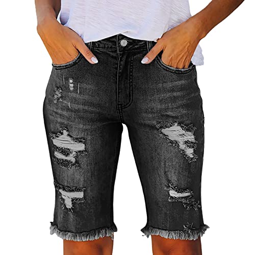 Jeans Shorts Damen Kurze Hose Damen Jeans Damen Casual Ripped Denim Shorts Mittlere Taille Kurze Jeanshose mit Taschen Chnnamzu-S39 Jeans Shorts Damen Kurze Hose Damen Jeans Damen Casual Ripped Denim Shorts Mittlere Taille Kurze Jeanshose mit Taschen Chnnamzu-S39 von Generic