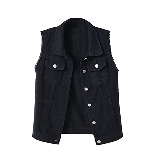 Jeans Weste Für Damen, Ärmellose Weste Damen Sommer Übergangsjacke Vintage Jeansjacke Button Denim Weste Jacken Button Sommerjacke Revers Jeansmantel Urlaub Jeansjacke Sweatjacke Freizeitjacke Jeans Weste Für Damen, Ärmellose Weste Damen Sommer Übergangsjacke Vintage Jeansjacke Button Denim Weste Jacken Button Sommerjacke Revers Jeansmantel Urlaub Jeansjacke Sweatjacke Freizeitjacke von Generic